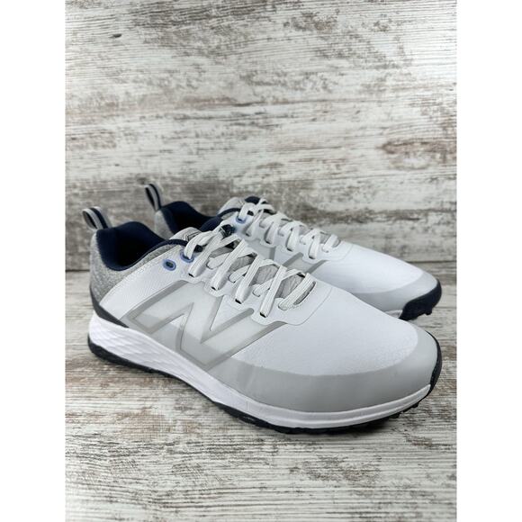 Mens New Balance Fresh Foam Contend V2 White Spikeless Golf Shoes Sz 10D EUC